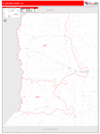 St. Helena County Wall Map Red Line Style